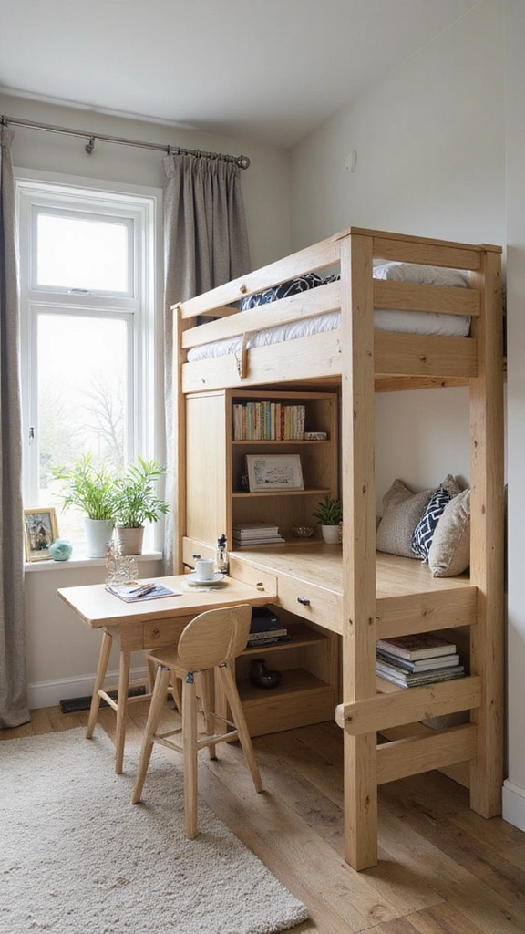30 Loft Beds for Small Rooms That Will Maximize Your Space Like Never Before! - 13. Loft Bed with a Murphy Desk