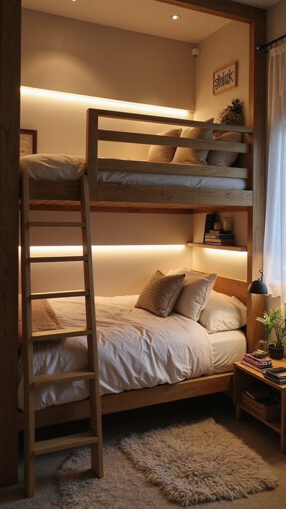 30 Loft Beds for Small Rooms That Will Maximize Your Space Like Never Before! - 15. Loft Bed with Under-bed Lighting