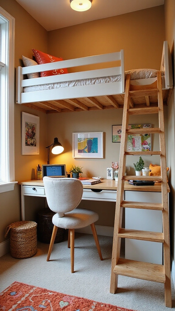 30 Loft Beds for Small Rooms That Will Maximize Your Space Like Never Before! - 9. Loft Bed with Ladder