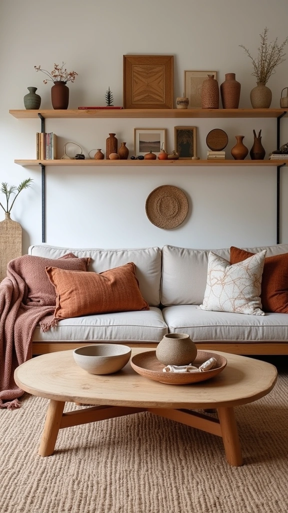 32 Trendy Japandi Living Room Ideas That Will Make Your Friends Jealous! - 15. Handcrafted Elements