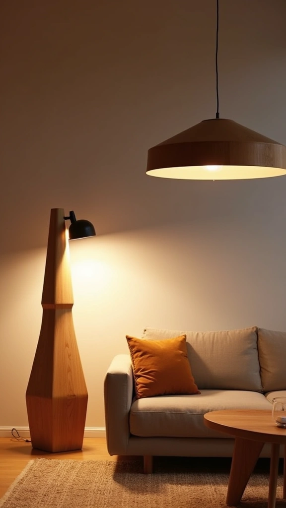 32 Trendy Japandi Living Room Ideas That Will Make Your Friends Jealous! - 4. Statement Lighting