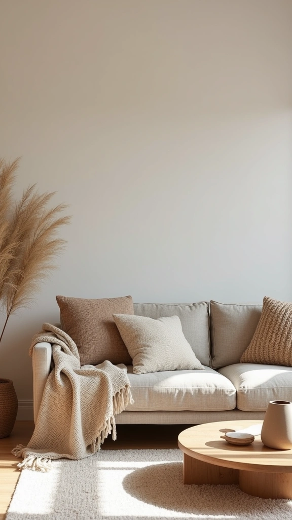32 Trendy Japandi Living Room Ideas That Will Make Your Friends Jealous! - 6. Cozy Textiles