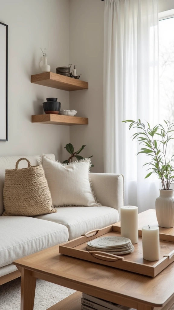 32 Trendy Japandi Living Room Ideas That Will Make Your Friends Jealous! - 7. Functional Decor