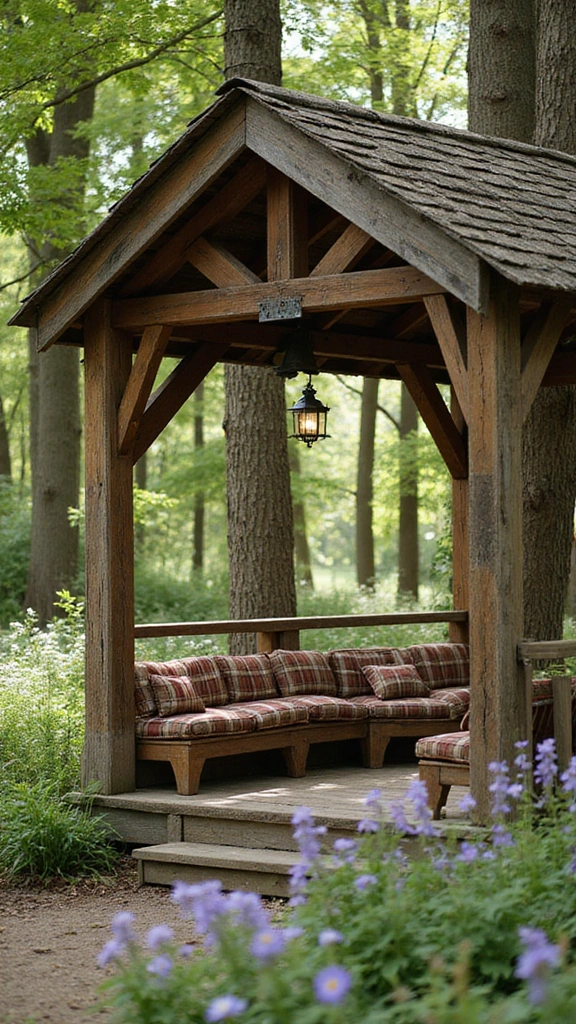33 Charming Backyard Gazebo Ideas to Create Your Perfect Retreat! - 1. Rustic Wooden Retreat
