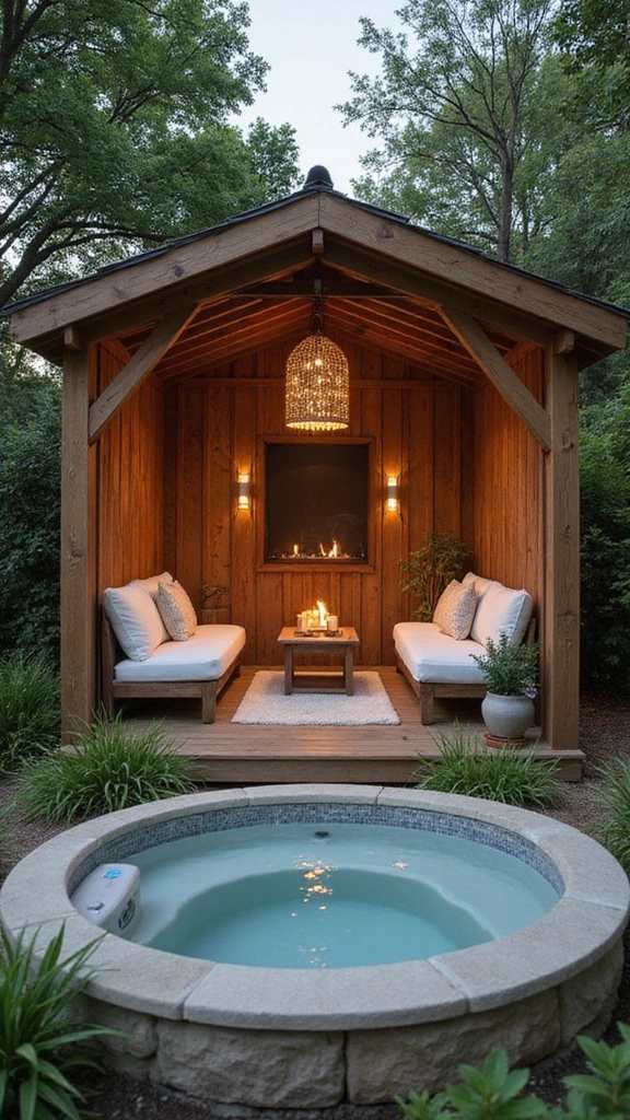 33 Charming Backyard Gazebo Ideas to Create Your Perfect Retreat! - 16. Spa Retreat Gazebo