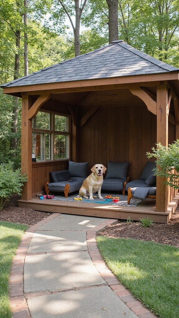 33 Charming Backyard Gazebo Ideas to Create Your Perfect Retreat! - 19. Pet-Friendly Gazebo