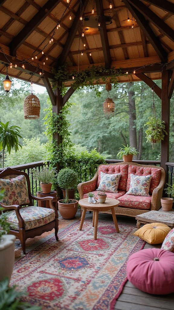 33 Charming Backyard Gazebo Ideas to Create Your Perfect Retreat! - 5. Bohemian Chic Gazebo