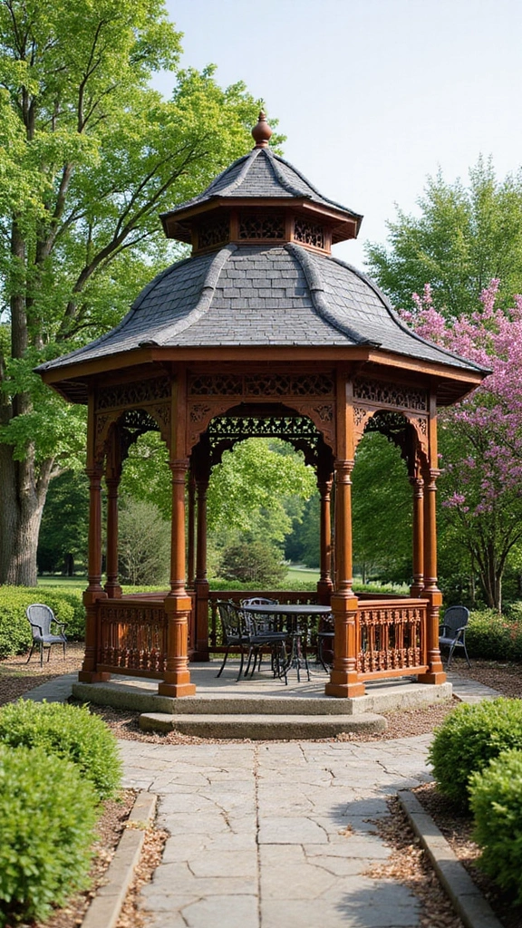 33 Charming Backyard Gazebo Ideas to Create Your Perfect Retreat! - 6. Elegant Victorian Gazebo