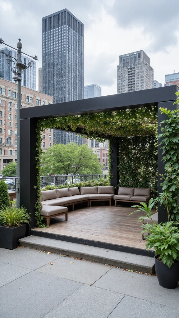 33 Charming Backyard Gazebo Ideas to Create Your Perfect Retreat! - 8. Stylish Urban Gazebo