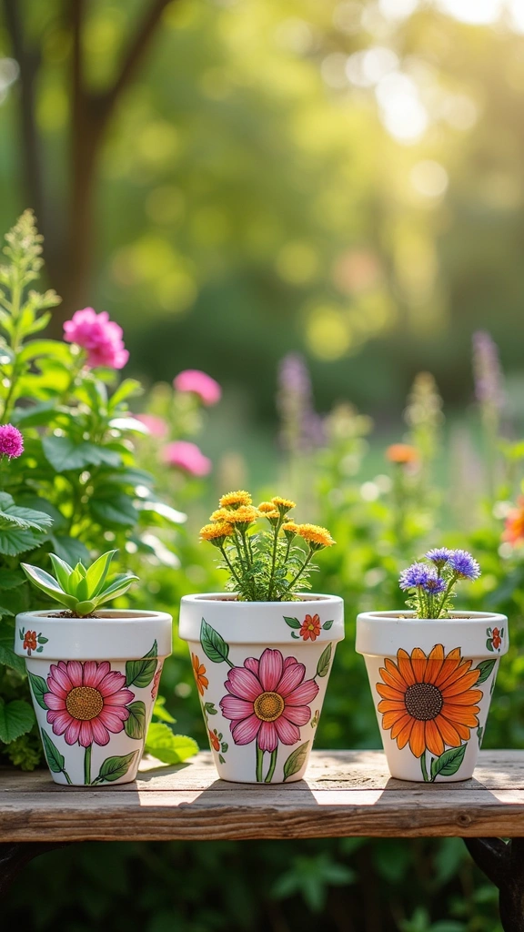 52 Stunning Ceramic DIY Inspo Ideas That Will Transform Your Home! - 1. Hand-Painted Flower Pots