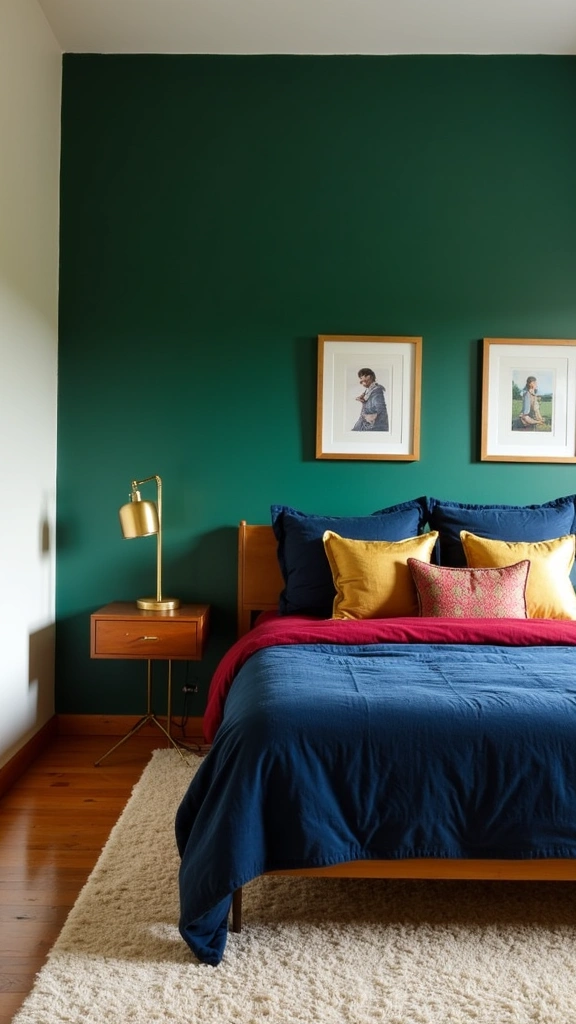 Step into Style: 15 Inspiring Color Drenching Bedroom Ideas You’ll Adore! - 1. Bold Jewel Tones