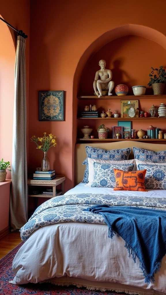 Step into Style: 15 Inspiring Color Drenching Bedroom Ideas You’ll Adore! - 13. Global Influences