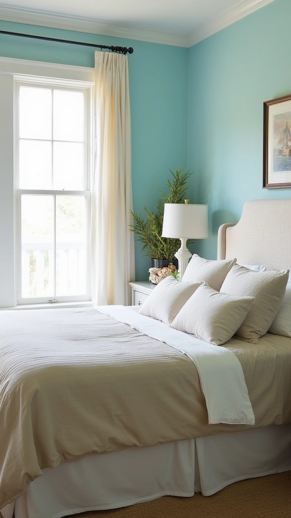 Step into Style: 15 Inspiring Color Drenching Bedroom Ideas You’ll Adore! - 9. Coastal Retreat