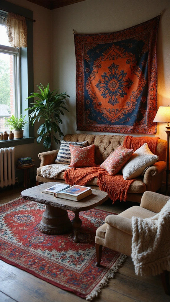 12 Vintage Apartment Aesthetic Ideas That'll Make You Want to Move In Right Now! - 2. Bohemian Textiles