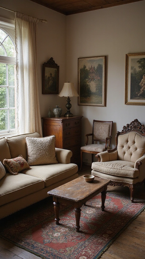 12 Vintage Apartment Aesthetic Ideas That'll Make You Want to Move In Right Now! - 5. Antique Furniture Finds