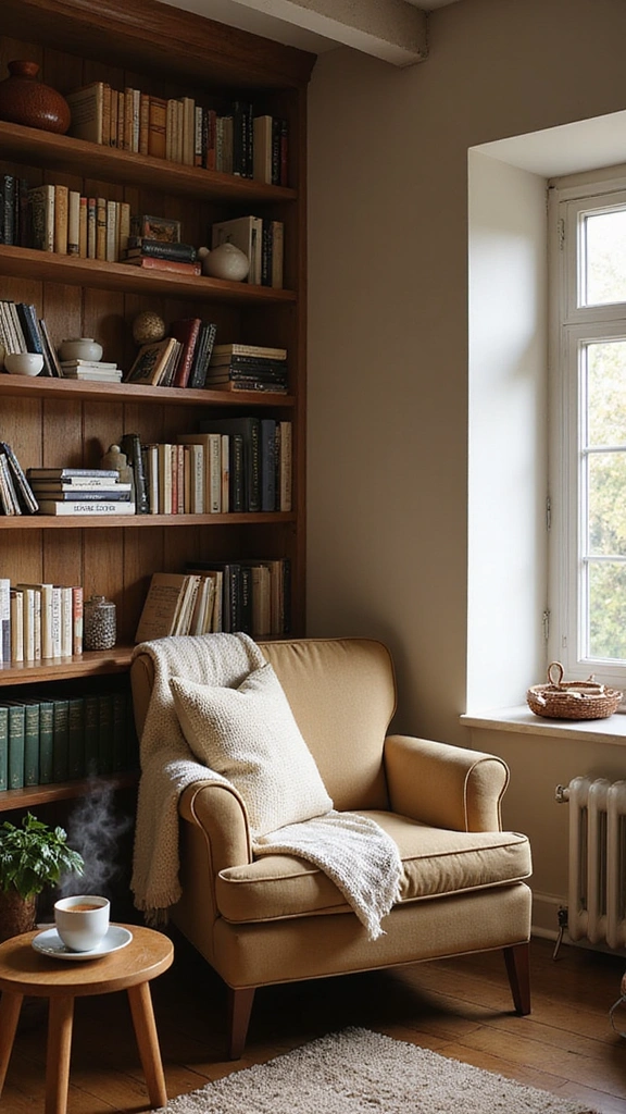 16 Cozy High Ceiling Living Room Ideas That Make You Want to Curl Up! - 4. Create a Cozy Nook