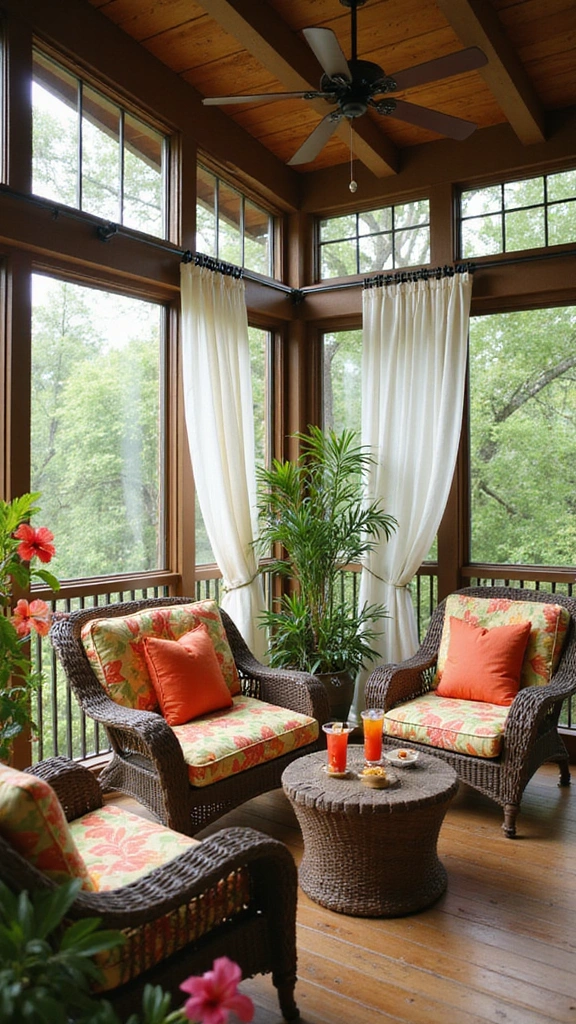 16 Luxury Screened In Porch Ideas That Will Make Your Home Feel Like a Resort! - 1. Tropical Paradise Retreat