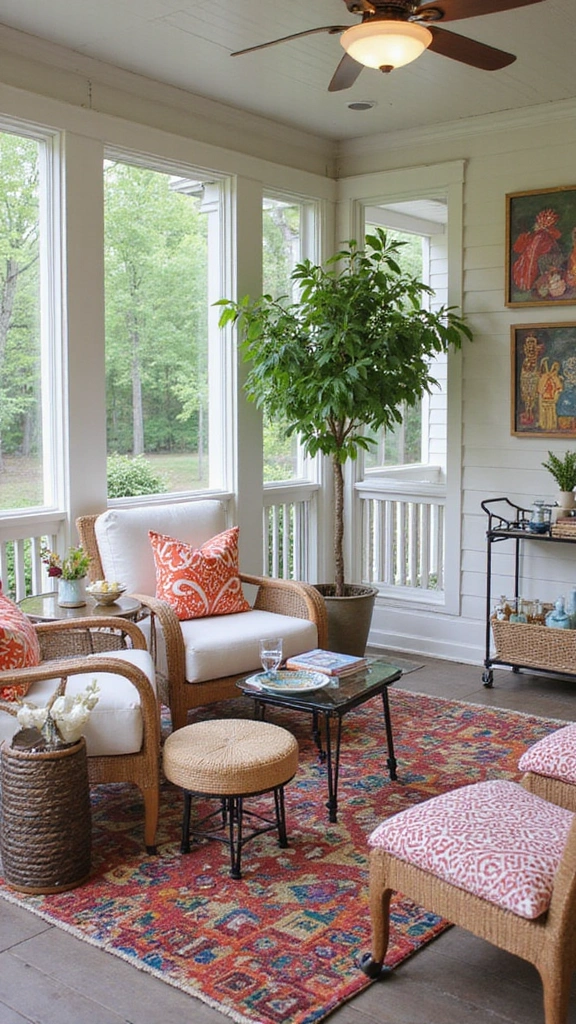 16 Luxury Screened In Porch Ideas That Will Make Your Home Feel Like a Resort! - 11. Chic Lounge Area