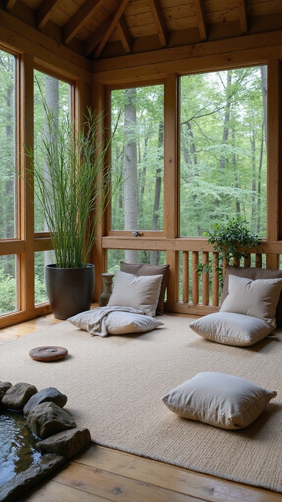 16 Luxury Screened In Porch Ideas That Will Make Your Home Feel Like a Resort! - 13. Zen Meditation Space
