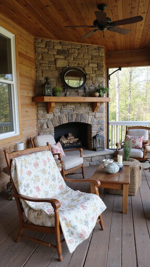 16 Luxury Screened In Porch Ideas That Will Make Your Home Feel Like a Resort! - 3. Rustic Charm Retreat
