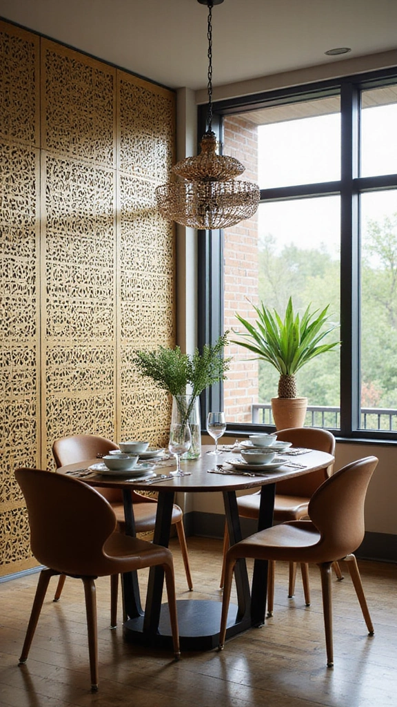 16 Modern Privacy Screens That Will Make Your Home Look Like a Design Magazine! (Don’t Miss #2!) - 2. The Artistic Metal Mesh Divider