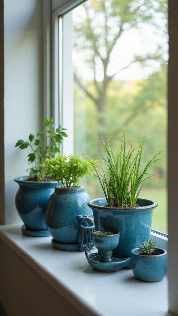 20 Modern Blue Bedroom Decor Accessories to Brighten Up Your Space! - 10. Lovely Blue Planters