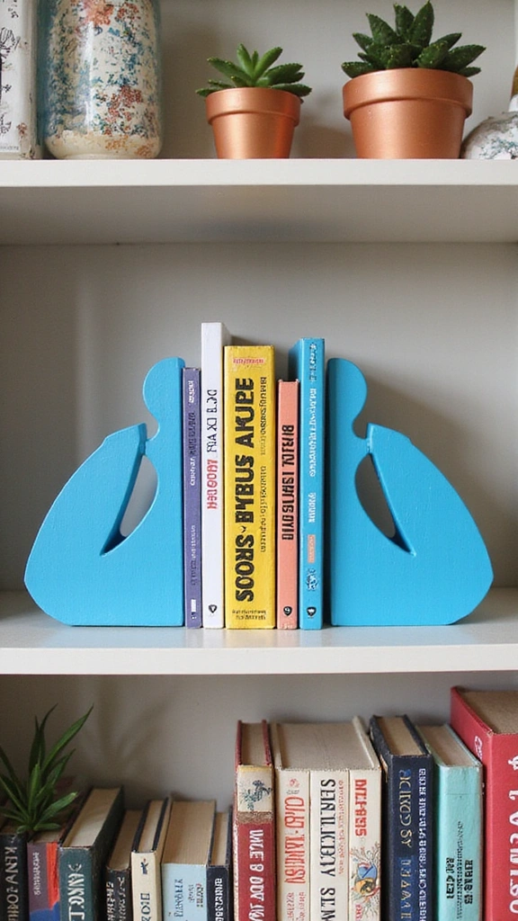 20 Modern Blue Bedroom Decor Accessories to Brighten Up Your Space! - 19. Artistic Blue Bookends