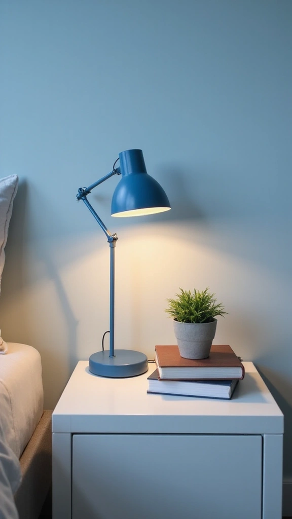 20 Modern Blue Bedroom Decor Accessories to Brighten Up Your Space! - 5. Stylish Blue Table Lamps