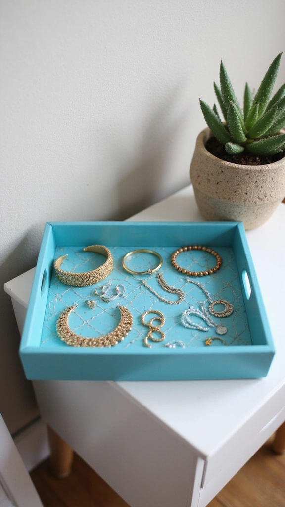 20 Modern Blue Bedroom Decor Accessories to Brighten Up Your Space! - 7. Unique Blue Decorative Trays