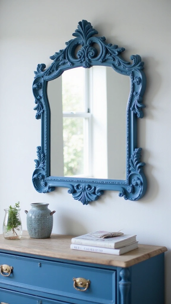 20 Modern Blue Bedroom Decor Accessories to Brighten Up Your Space! - 8. Charming Blue Wall Mirrors