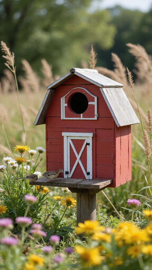 21 Creative Bird House Ideas You Can Make This Weekend (Your Feathered Friends Will Thank You!) - 14. Classic Barn Birdhouse