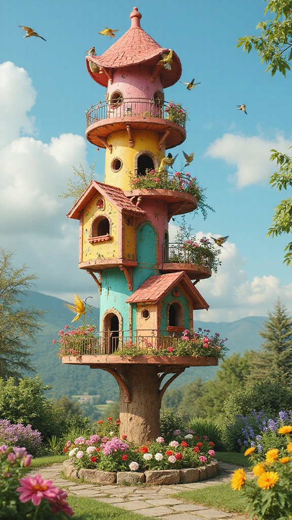 21 Creative Bird House Ideas You Can Make This Weekend (Your Feathered Friends Will Thank You!) - 19. Multi-Level Birdhouse