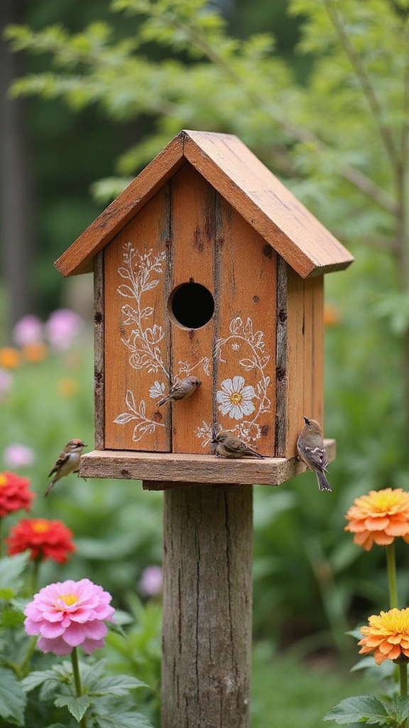 21 Creative Bird House Ideas You Can Make This Weekend (Your Feathered Friends Will Thank You!) - 3. Upcycled Wooden Crate Birdhouse