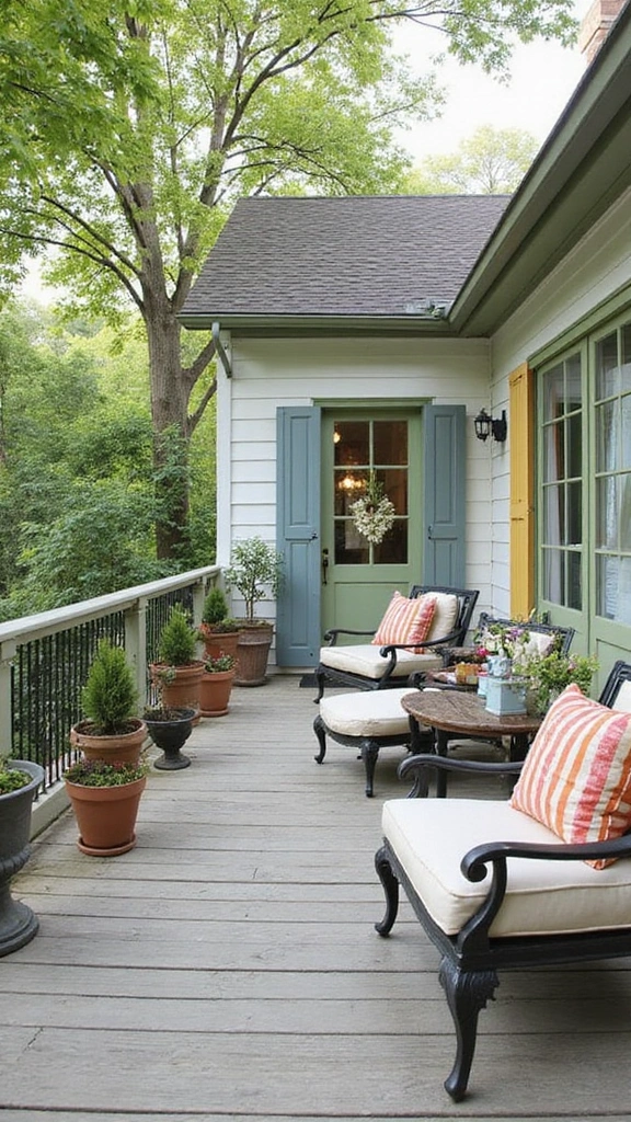 21 Creative Deck Skirting Designs That Will Elevate Your Outdoor Vibe (#5 Is a Game Changer!) - 18. Vintage Shutter Skirting