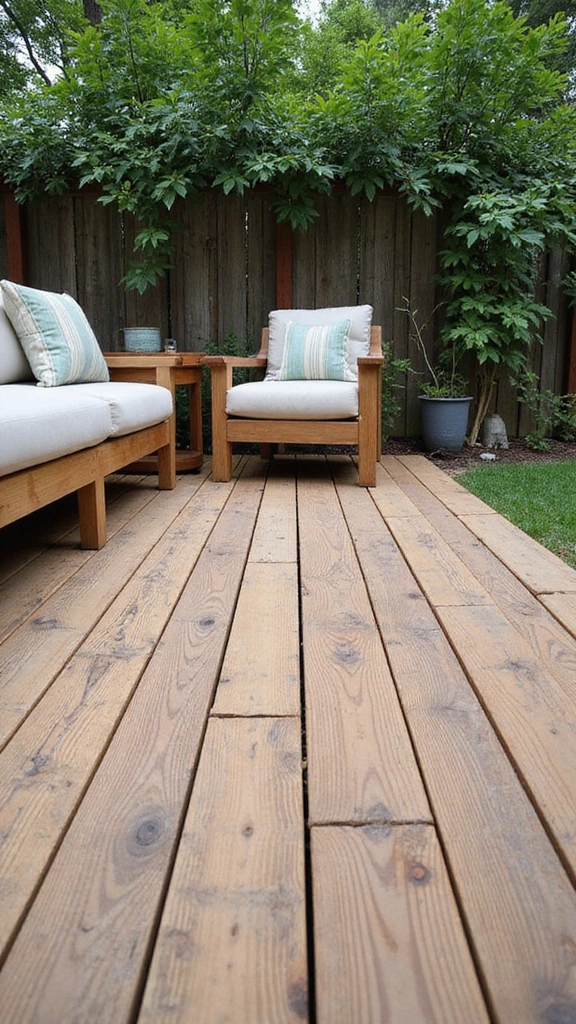 21 Creative Deck Skirting Designs That Will Elevate Your Outdoor Vibe (#5 Is a Game Changer!) - 2. Rustic Charm with Wood Slats