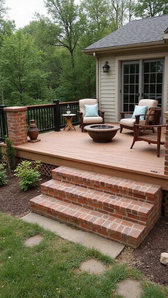 21 Creative Deck Skirting Designs That Will Elevate Your Outdoor Vibe (#5 Is a Game Changer!) - 8. Classic Brick Skirting