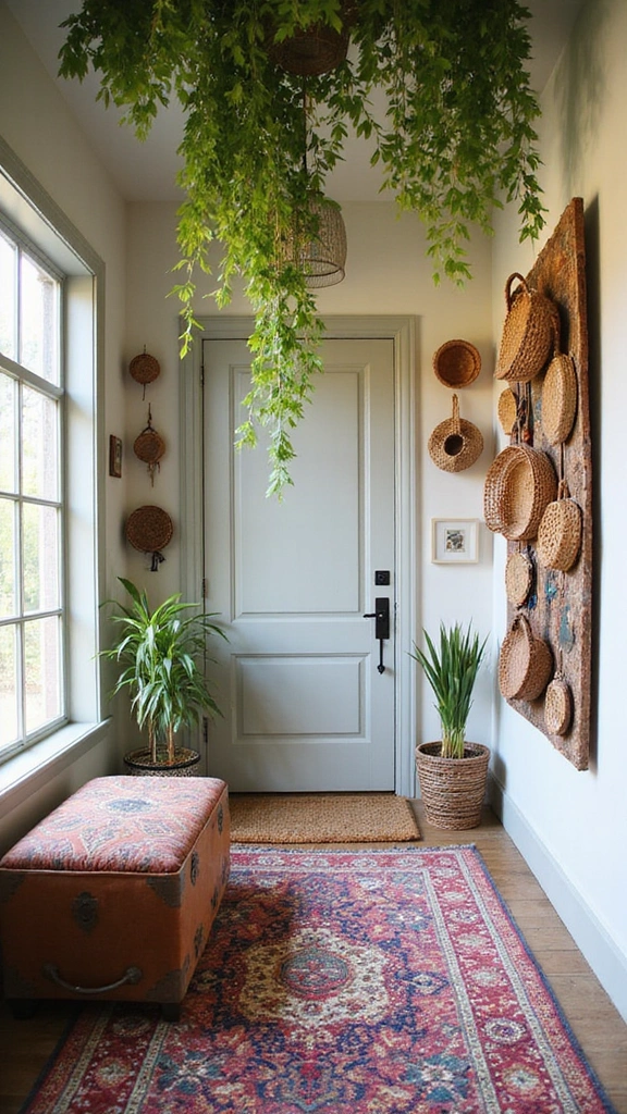 21 Modern Small Entrance Hall Ideas That Will Upgrade Your Home Instantly! - 2. Bohemian Bliss