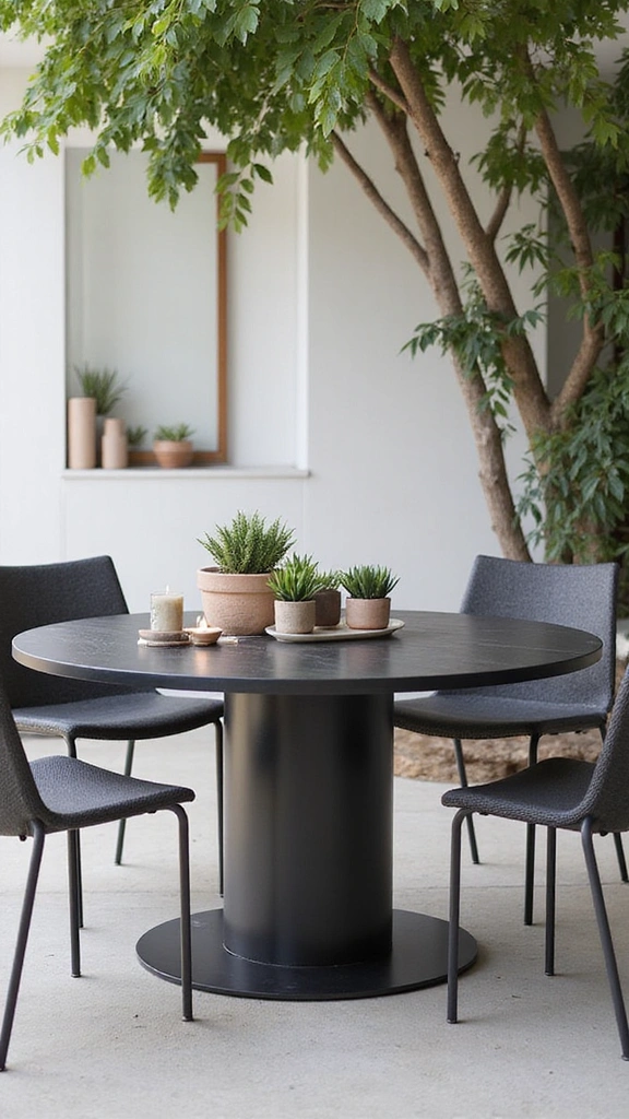 22 Spool Table Ideas That Add a Touch of Elegance to Your Patio (Watch Out for #11!) - 4. Modern Minimalist Spool Table