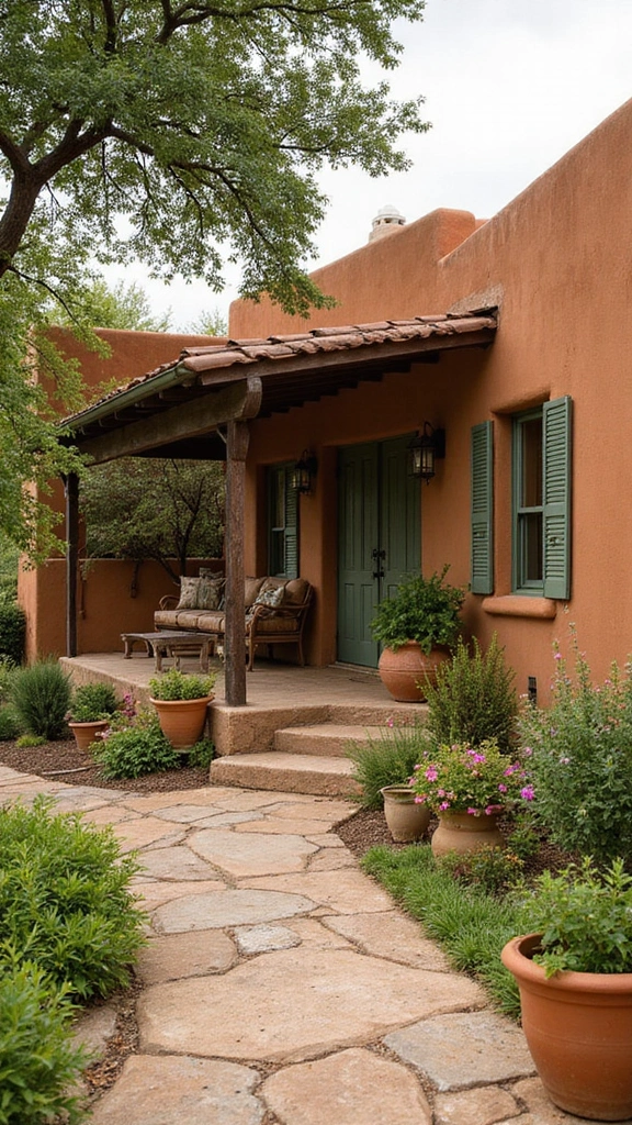 23 Inspirational Exterior Color Schemes to Brighten Up Your Home (Don’t Miss #10!) - 3. Earthy Terracotta and Olive Green