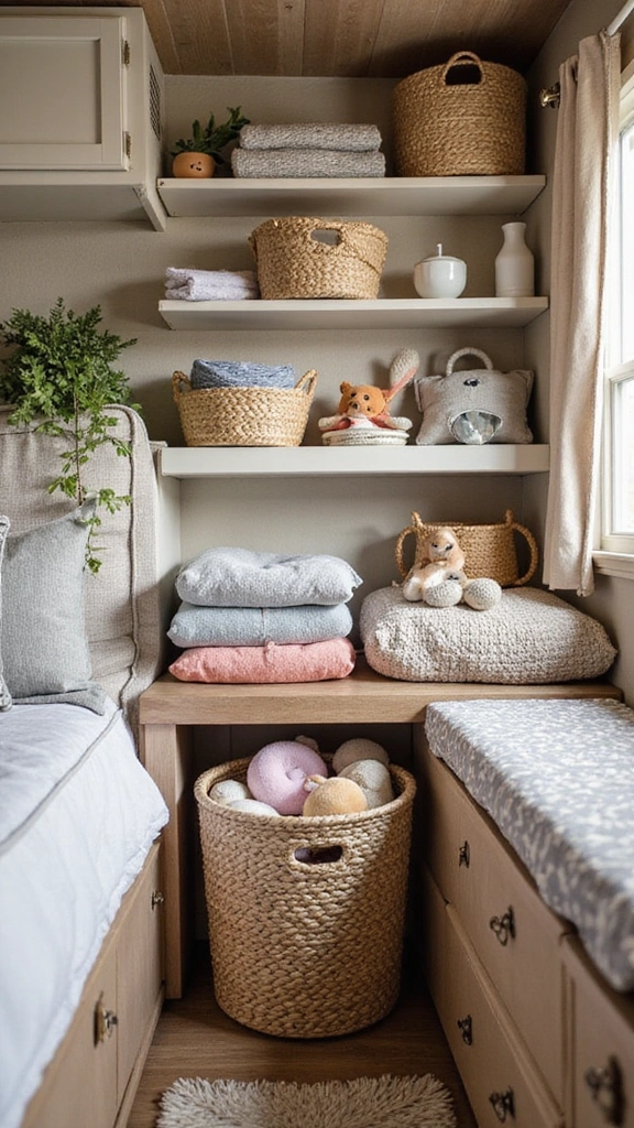 25 Clever RV Storage Solutions That Will Leave You Speechless! - 9. Use of Baskets for Quick Access