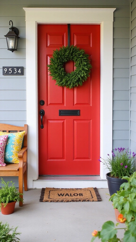 25 Stunning Front Door Ideas That'll Make Your Neighbors Green with Envy! - 1. Bold and Bright Colors