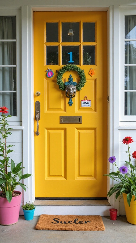 25 Stunning Front Door Ideas That'll Make Your Neighbors Green with Envy! - 13. Whimsical Details