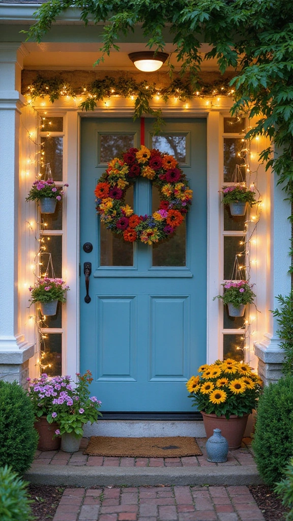 25 Stunning Front Door Ideas That'll Make Your Neighbors Green with Envy! - 5. Vibrant Floral Accents
