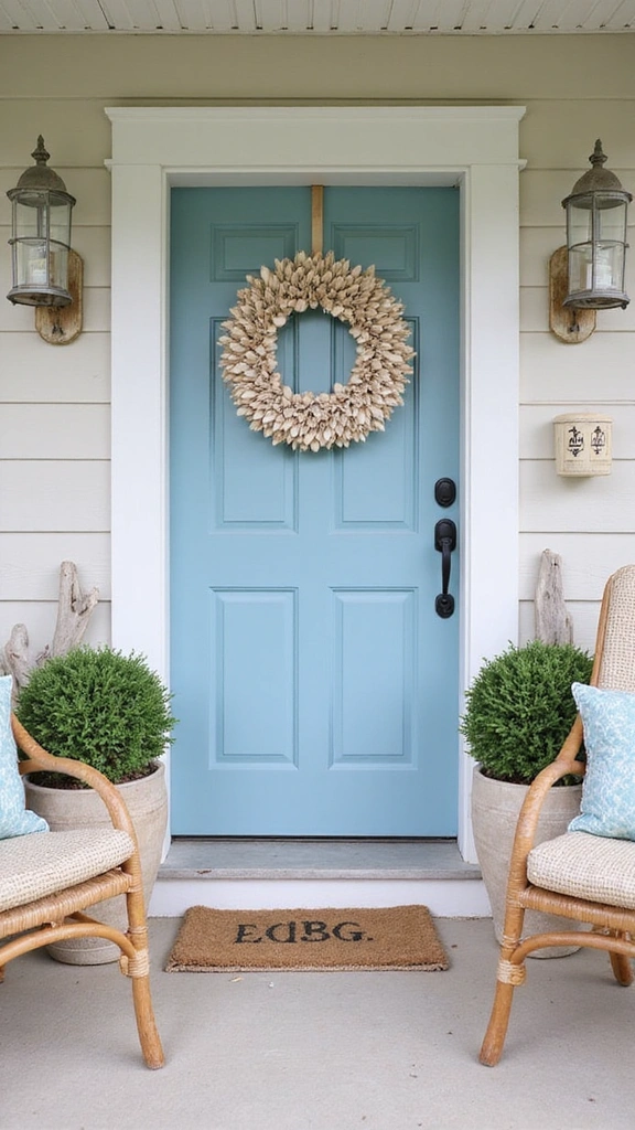 25 Stunning Front Door Ideas That'll Make Your Neighbors Green with Envy! - 7. Coastal Vibes