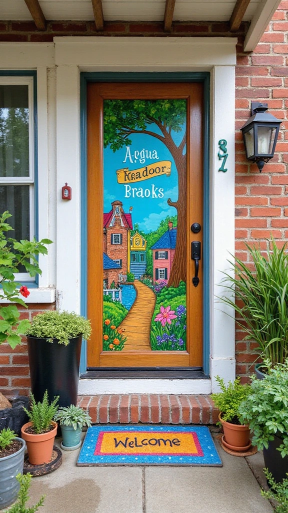 25 Stunning Front Door Ideas That'll Make Your Neighbors Green with Envy! - 8. Artistic Door Designs