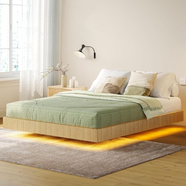 29 Stylish Bed Frame Ideas That'll Elevate Your Bedroom Instantly! - Illuminated Luxury: LED Light Frame