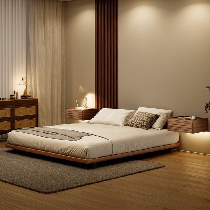 29 Stylish Bed Frame Ideas That'll Elevate Your Bedroom Instantly! - Mid-Century Modern: Retro Vibes
