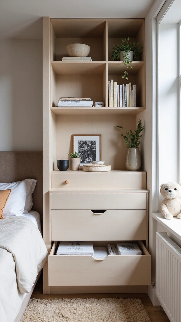30 Tiny Studio Apartment Layouts That'll Make You Wish You Lived in a Dollhouse! - 14. The Stylish Storage Solution