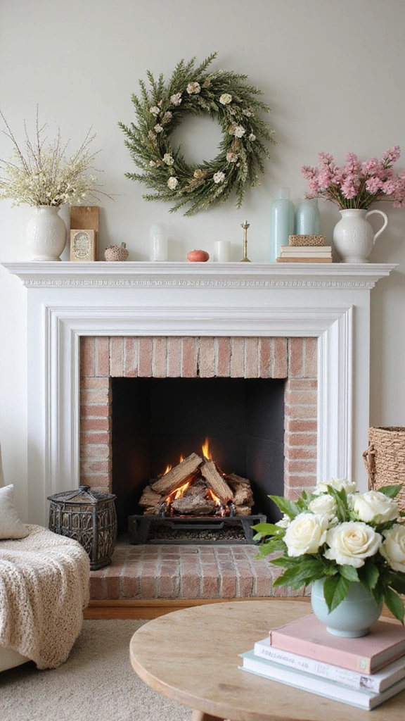 15 Fireplace Decor Ideas to Turn Your Living Room into a Cozy Haven (You'll Love #9!) - 1. Seasonal Decor Swaps