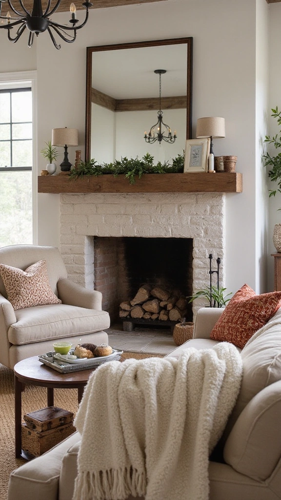 15 Fireplace Decor Ideas to Turn Your Living Room into a Cozy Haven (You'll Love #9!) - 11. Cozy Throws and Pillows